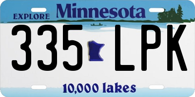 MN license plate 335LPK