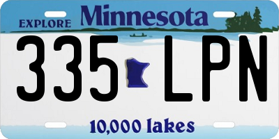 MN license plate 335LPN