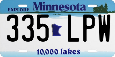MN license plate 335LPW