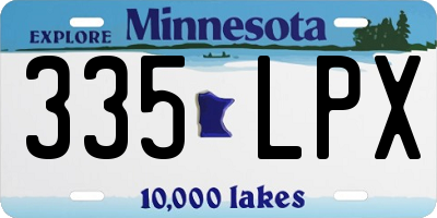 MN license plate 335LPX