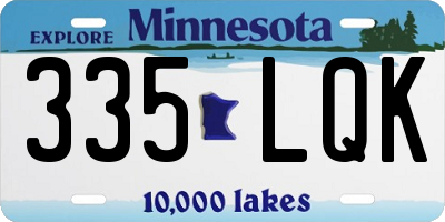 MN license plate 335LQK
