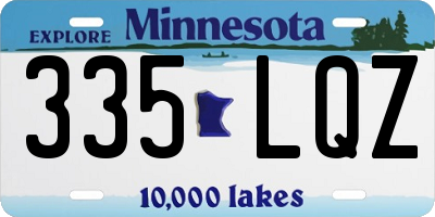 MN license plate 335LQZ