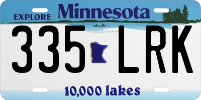 MN license plate 335LRK