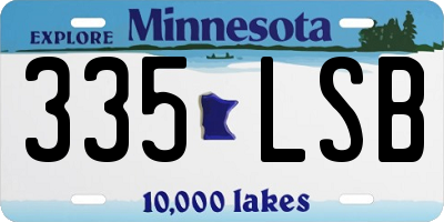 MN license plate 335LSB