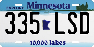 MN license plate 335LSD