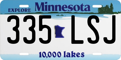 MN license plate 335LSJ
