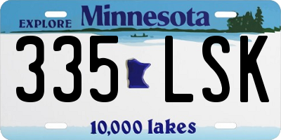 MN license plate 335LSK