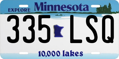 MN license plate 335LSQ