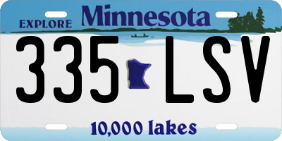 MN license plate 335LSV