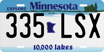 MN license plate 335LSX