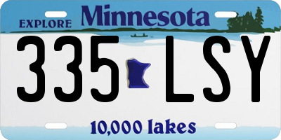 MN license plate 335LSY
