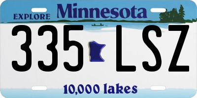 MN license plate 335LSZ