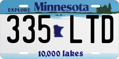 MN license plate 335LTD