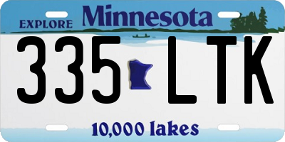 MN license plate 335LTK