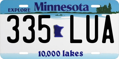 MN license plate 335LUA