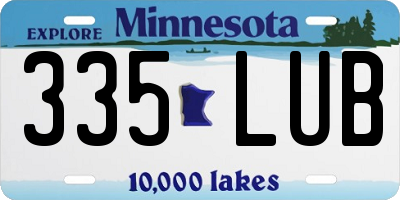 MN license plate 335LUB