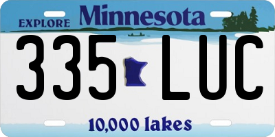 MN license plate 335LUC