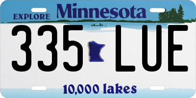 MN license plate 335LUE