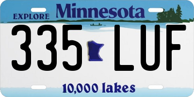 MN license plate 335LUF