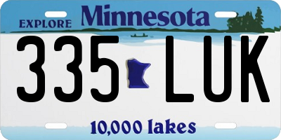 MN license plate 335LUK
