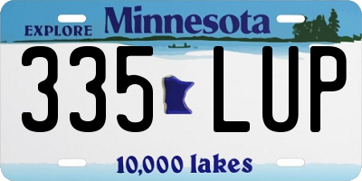 MN license plate 335LUP