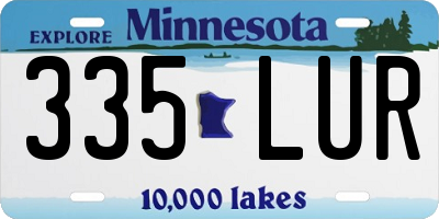 MN license plate 335LUR