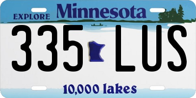 MN license plate 335LUS