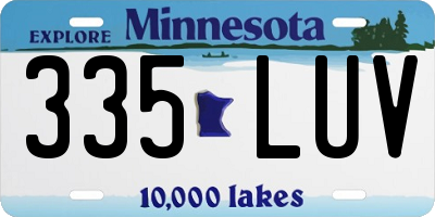 MN license plate 335LUV