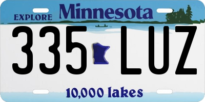 MN license plate 335LUZ