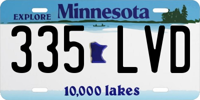 MN license plate 335LVD