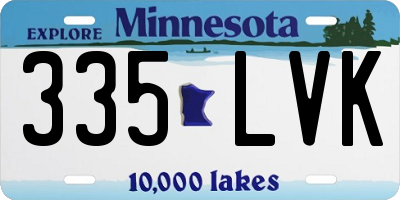 MN license plate 335LVK