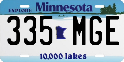 MN license plate 335MGE