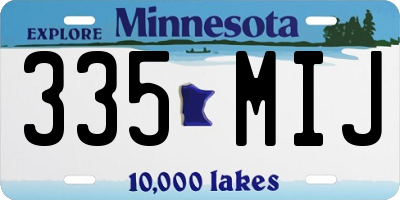 MN license plate 335MIJ
