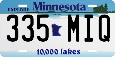 MN license plate 335MIQ