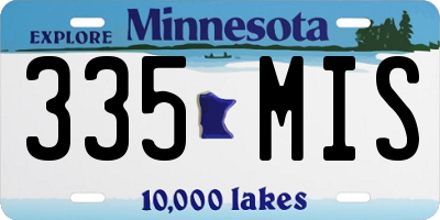 MN license plate 335MIS