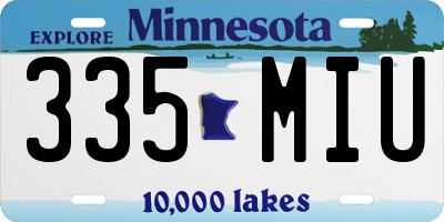 MN license plate 335MIU