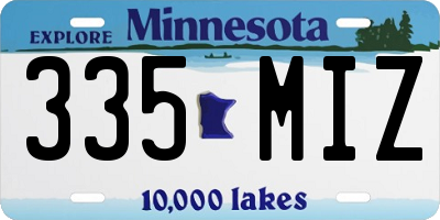 MN license plate 335MIZ