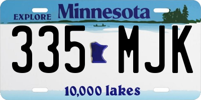 MN license plate 335MJK