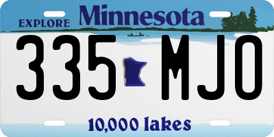 MN license plate 335MJO
