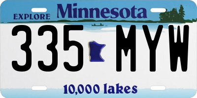 MN license plate 335MYW