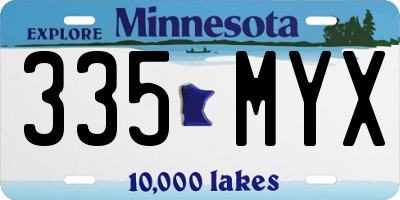 MN license plate 335MYX