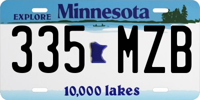 MN license plate 335MZB