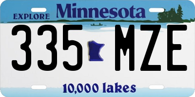 MN license plate 335MZE