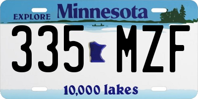 MN license plate 335MZF