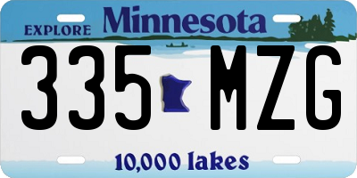 MN license plate 335MZG