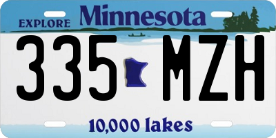 MN license plate 335MZH