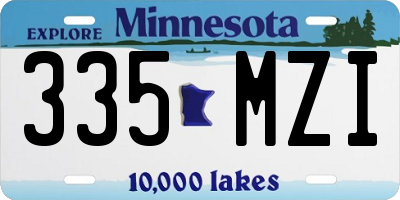 MN license plate 335MZI