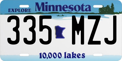 MN license plate 335MZJ