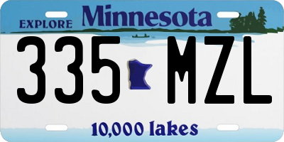 MN license plate 335MZL