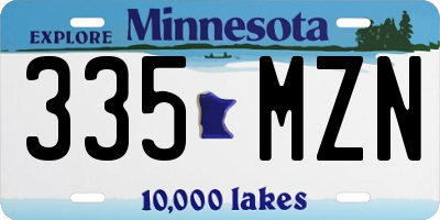 MN license plate 335MZN